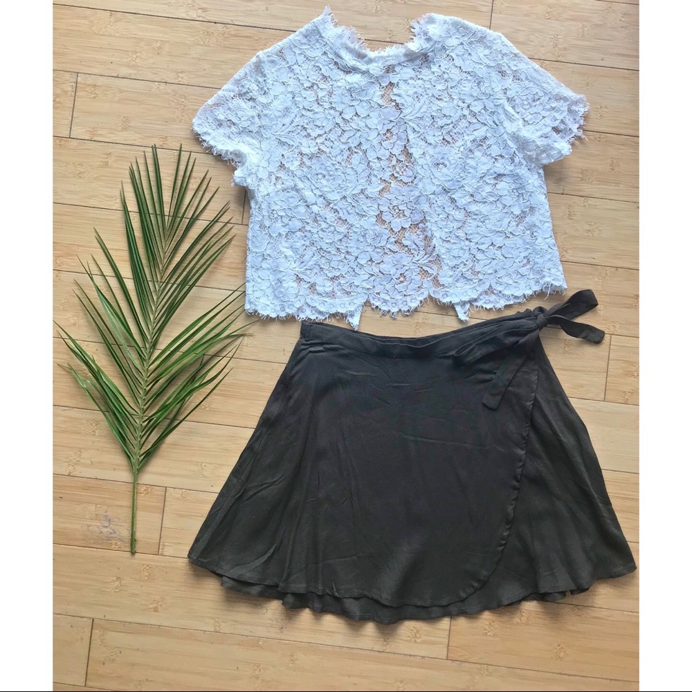 NWT: Wrap Tie Front Mini Skirt